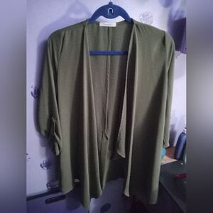 Cherish Olive Green Women's Open Front Cardigan r